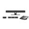 Video-Konferenzsystem mit Kamera-Soundbar, drei kleinen Kameras, einem runden Lautsprecher und einem Touch-Display.