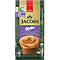 Paquet de cappuccino Jacobs Milka, accent violet, avec illustration de mousse.
