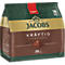 Packung Jacobs Kräftig Crema Pads mit 18 Kaffeepads in dunkelgrünem und braunem Design.