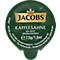 Jacobs coffee creamer capsule. Green, with gold logo and lettering.