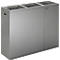 Janibell recyclingbak, 3-delig, inhoud 3 x 75,7 l, rechthoekig, L 322 x B 1068 x H 869 mm, staal, zilver