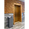 Janibell TT330 afvalbak, 75,7 l inhoud, rechthoekig, rubberen voetjes, L 323 x B 357 x H 913 mm, staal, zilver
