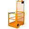 Jaula de trabajo para carretillas elevadoras tipo MB-II Bauer*, para 2 personas, hasta 300 kg, L 1040 x A 1300 x H 2155 mm, amarillo-naranja RAL 2000