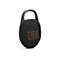 Schwarzer, runder JBL Clip 4 Bluetooth-Lautsprecher mit integriertem Karabiner und orangefarbenem JBL-Logo.
