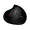 Schwarze, ergonomische Maus mit dem Schriftzug 'JENIMAGE' und 'E2' in Rot.