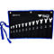 Un jeu de clés plates Brilliant Tools dans une trousse à outils noire à bords bleus.