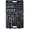 Grande mallette à outils noire contenant un jeu complet de clés à douille et d'embouts de vissage.