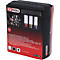 Coffret à outils noir avec trois douilles de couleurs différentes, dont rouge, or et bleu. Le coffret porte le logo KS TOOLS.