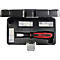 Ensemble de grattoirs KS Tools dans un coffret en plastique noir avec manche rouge et lames de rechange.
