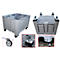 Jeu de roulettes pour conteneur à palettes Big Box FP-FBO1210 avec un volume de 680 l, 2x roulettes pivotantes avec frein, 2x roulettes fixes &amp; vis, ø 100 mm, TPE, gris