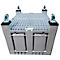 Jeu de roulettes pour conteneur à palettes Big Box FP-FBO1210 avec un volume de 680 l, 2x roulettes pivotantes avec frein, 2x roulettes fixes &amp; vis, ø 100 mm, TPE, gris