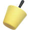 Gobelet jaune avec manche noir.