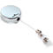 Jojoband Durable CHROME, voor badgehouders/naamplaatjes, drukknooplus, bevestigingsclip, L 800 x B 40 mm, verchroomd metaal, zilver, 10 stuks