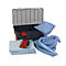 Juego de emergencia para fugas con aglutinante de aceite azul, absorción 100 l, 77 piezas, en maletín portátil