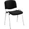 Juego de sillas apilables NowyStyl ISO BASIC, sin reposabrazos, apilables hasta 12 piezas, funda negra, armazón cromado plateado, 8 piezas