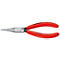 Spitzzange mit roten Griffen. Silberne Zange, roter Griff mit Schriftzug. „KNIPEX“ und „VANADIN“ sind zu lesen.