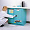 Justrite FM-Chemikalienschrank Undercounter Sure-Grip® EX, für Ätzmittel, bis 83 Liter, manuell oder selbstschließende Türen, blau