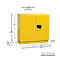 Justrite FM veiligheidskast onderbouw Sure-Grip® EX, voor brandbare vloeistoffen, tot 83 liter, zelfsluitende deuren, geel