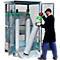 Justrite Gasflaschenlager, verzinkt, abschließbar, bis 9/12 Gasflaschen, B 2100 x H 1130 x T 960 mm, 155 kg, stahlgrau