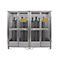 Justrite gasflessenopslag, gegalvaniseerd, afsluitbaar, tot 18/24 gasflessen, B 2100 x H 2300 x D 960 mm, 310 kg, staalgrijs