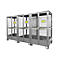 Justrite gasflessenopslag, gegalvaniseerd, afsluitbaar, tot 27/36 gasflessen, B 2100 x H 3500 x D 960 mm, 300 kg, staalgrijs