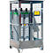 Justrite gasflessenopslag, gegalvaniseerd, afsluitbaar, tot 9/12 gasflessen, B 2100 x H 1130 x D 960 mm, 155 kg, staalgrijs