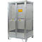 Justrite gasflessenopslag, gegalvaniseerd, afsluitbaar, tot 9/12 gasflessen, B 2100 x H 1130 x D 960 mm, 155 kg, staalgrijs