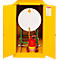 Justrite horizontale FM-veiligheidsopslagkast Drum Sure-Grip® EX, tot 200 liter, handmatig sluitende deuren, geel