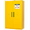 Justrite Sicherheitsschrank EN 90, Auffangwanne, 3 Fachböden, 2-Türen, H 2070 x B 1200 x T 600 mm, gelb