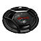 Schwarzer Auto-Lautsprecher mit roter Aufschrift "JVC". Ovales Design mit sechseckigem Gitter in der Mitte.