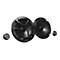 Mehrteiliges Lautsprecherset mit schwarzer Blende auf weißem Hintergrund. Zwei große und zwei kleine Lautsprecher.
