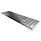 Kabellose Tastatur Cherry KW 9100 SLIM, QWERTZ, Bluetooth/USB-Kabel, B 440 x T 130 x H 15 mm, schwarz-silber