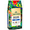 Jacobs Origins Kaffeebeutel, goldfarbenes Etikett mit Infos und Logo, bunte Verzierungen.