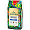Kaffeepackung von Jacobs Origins Brazil mit floralem Muster, blauem Schriftzug und Kaffeebild. Aufschrift: "Crema".