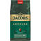 Dunkelgrüne Kaffeepackung, goldfarbener Schriftzug JACOBS, 'KRONUNG' und Textinformationen. Aufdruck: 'VOLLES AROMA'.