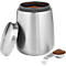 Kaffeedose Caterado AVIGNON, rund, Volumen 1,5 l, luftdichter Schraubverschluss, Portionierlöffel, Ø 125 x H 170 mm, Edelstahl/Kunststoff, silber