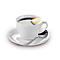 Kaffeetassen-Set BISTRO, 6 Tassen & Untertassen, jeweils 0,2 l, H 65 mm, Porzellan, weiß