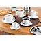 Kaffeetassen-Set BISTRO, 6 Tassen & Untertassen, jeweils 0,2 l, H 65 mm, Porzellan, weiß