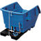 Kantelbak, polyethyleen, blauw, B 920 x D 1420 x H 590 mm, 300 l, schenkhoogte 370 mm, tot 150 kg, kantelvergrendeling