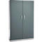 Kantoorkast, 5 OH, afsluitbaar, met opliggende deuren, B 1200 mm, basaltgrijs/blank aluminium