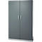 Kantoorkast, 5 OH, afsluitbaar, met opliggende deuren, B 1200 mm, basaltgrijs/blank aluminium