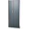 Kantoorkast, 5 OH, afsluitbaar, met opliggende deuren, B 800 mm, basaltgrijs/blank aluminium
