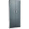 Kantoorkast, 5 OH, afsluitbaar, met opliggende deuren, B 800 mm, basaltgrijs/blank aluminium