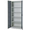 Kantoorkast, 5 OH, afsluitbaar, met opliggende deuren, B 800 mm, basaltgrijs/blank aluminium