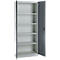 Kantoorkast, 5 OH, afsluitbaar, met opliggende deuren, B 800 mm, basaltgrijs/blank aluminium