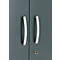 Kantoorkast, 5 OH, afsluitbaar, met opliggende deuren, B 800 mm, basaltgrijs/blank aluminium