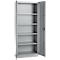 Kantoorkast, 5 OH, afsluitbaar, met opliggende deuren, B 800 mm, blank aluminium