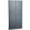 Kantoorkast, 5 OH, afsluitbaar, met opliggende deuren, B 950 mm, basaltgrijs/blank aluminium