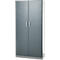 Kantoorkast, 5 OH, afsluitbaar, met opliggende deuren, B 950 mm, basaltgrijs/blank aluminium