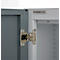 Kantoorkast, 5 OH, afsluitbaar, met opliggende deuren, B 950 mm, basaltgrijs/blank aluminium